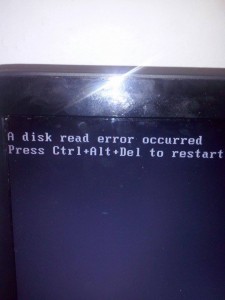 a disk read error occured