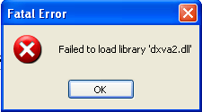 failed to load library "dxva2.dll"
