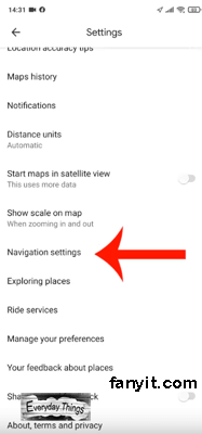 Google voice navigation settings