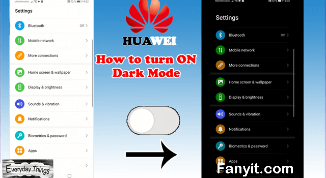 How to turn on or off Dark Mode on your Huawei Smartphone
